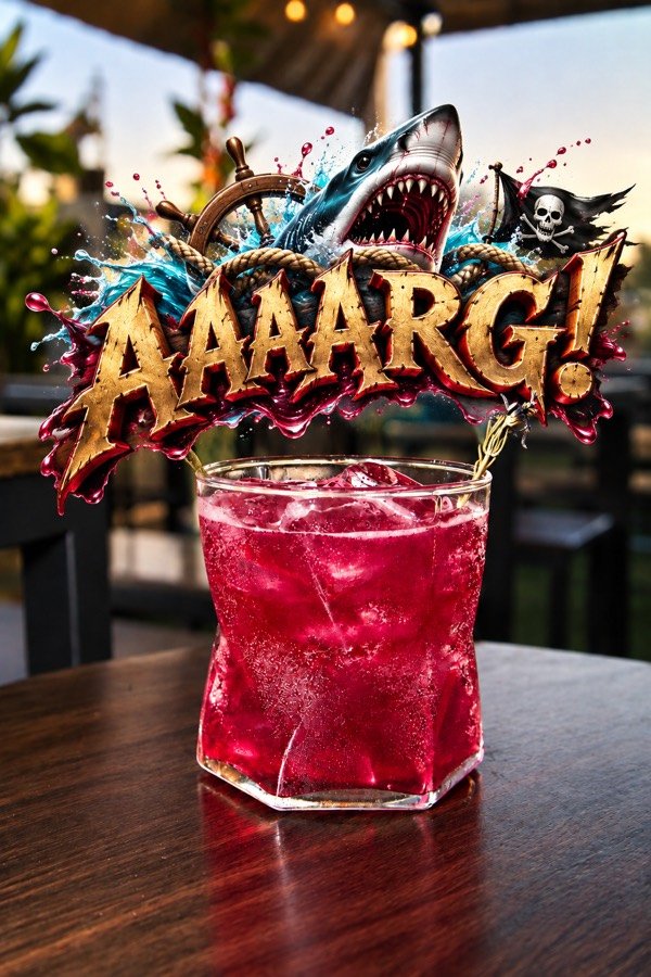 Coctel rojo intenso con hielo
