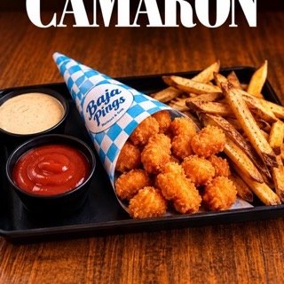 Menú niños · Palomitas de camarón